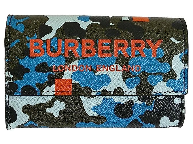 Cartera Burberry estampado camouflage Azul Verde Naranja