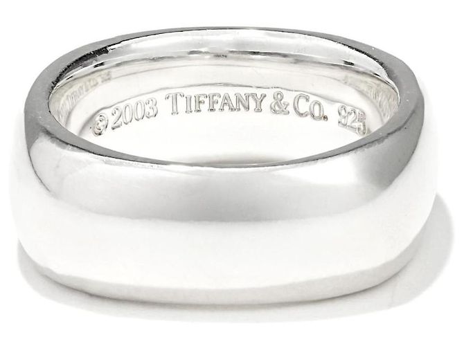 Tiffany & Co. Square Smooth Band Ring Silber 925 Sterlingsilber Gr. 55 Luxus