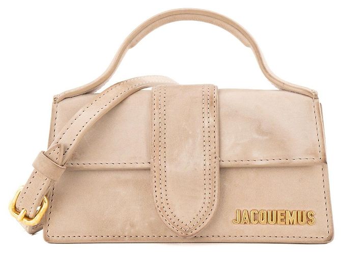 JACQUEMUS - Bolsa de ombro Bambino Jacquemus em camurça cinza