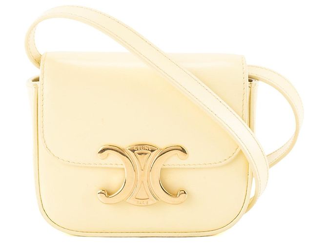 Céline CELINE - Mini mala de ombro Claude Triomphe em pele lisa amarela Amarelo