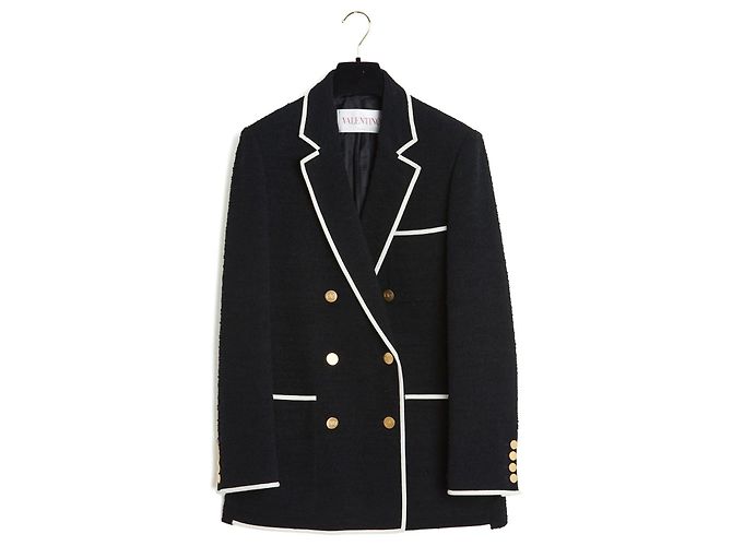 Valentino Oversize Blazer Schwarze Wolle