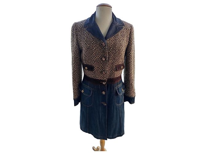 Cappotto Dolce & Gabbana Tweed e Denim Multicolore