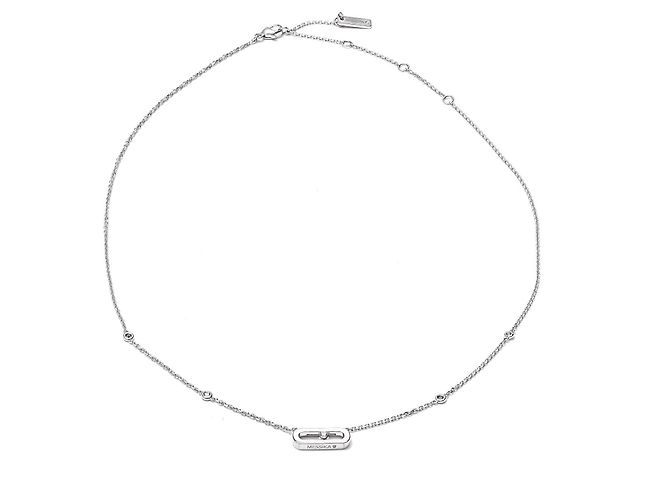Collar Messika Move Uno Oro Blanco 750/18K Diamante 2023 Full Set Lujo Plata