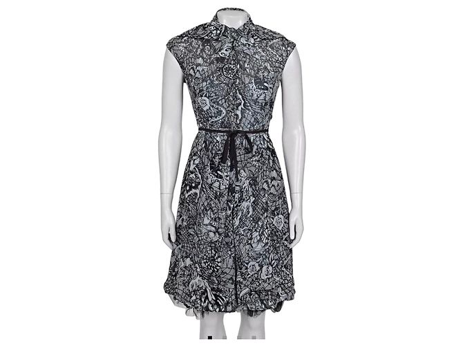 Alexander McQueen Abendkleid aus schwarzer Seidenspitze Sz.40 gebraucht