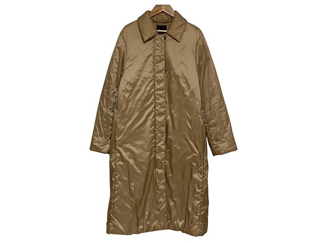 Theory FEATHER POLY 2 CLEAN COAT PUFFER Feather Long Coat Braun Kamel