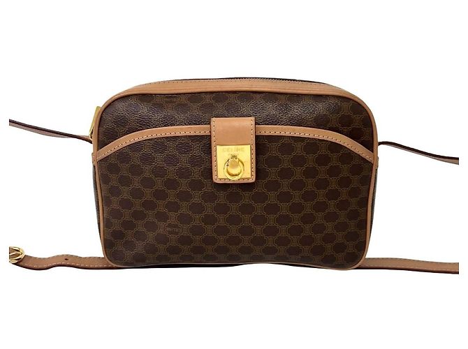 Céline Celine Vintage Logo Ring Hardware Leather Shoulder Bag