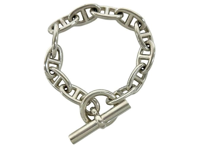 Hermès Pulsera Hermes Chaine d'Ancre GM Plata