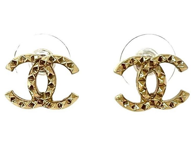 Orecchini a lobo Chanel Coco Mark placcati in oro D'oro