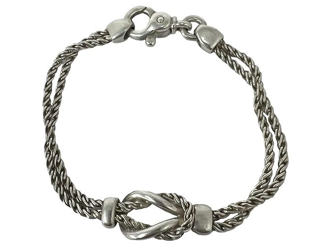 Autre Marque Bracciale Tiffany Vintage Double Rope Center Knot Argento