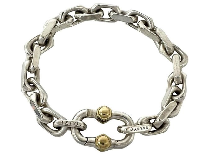 Autre Marque Bracciale con Charms Tiffany Vintage Makers Argento D'oro