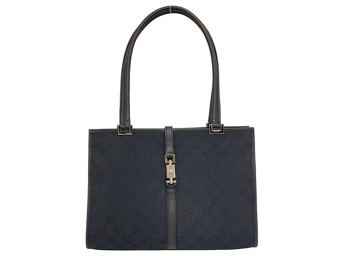 Borsa GUCCI Jackie nera in pelle e tela