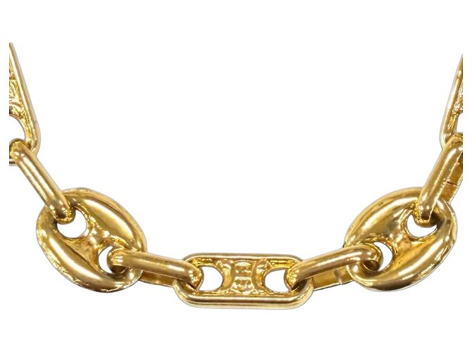 Céline CELINE Vintage Triomphe Gold Chain Halskette Golden