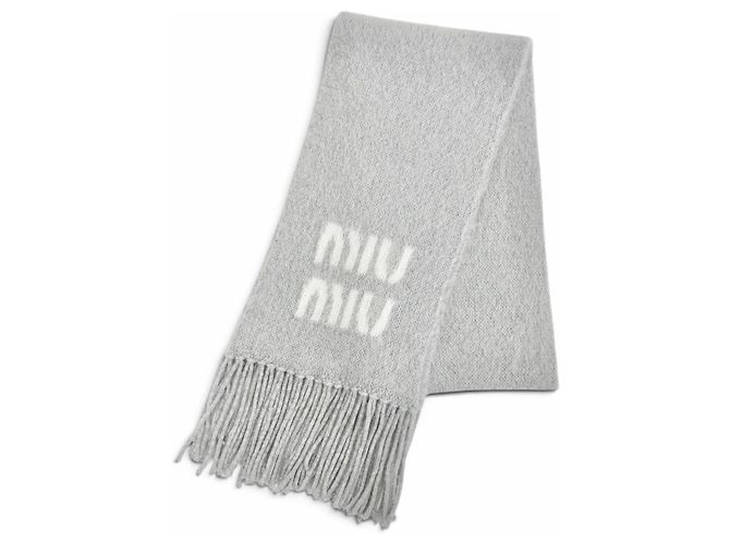 Stola/Sciarpa Miu Miu in misto lana mohair Marrone Bianco