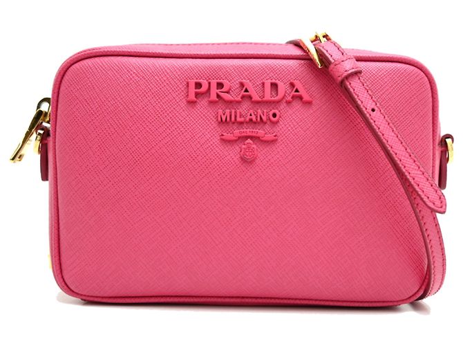 Borsa a tracolla in pelle Saffiano da donna Prada Rosa