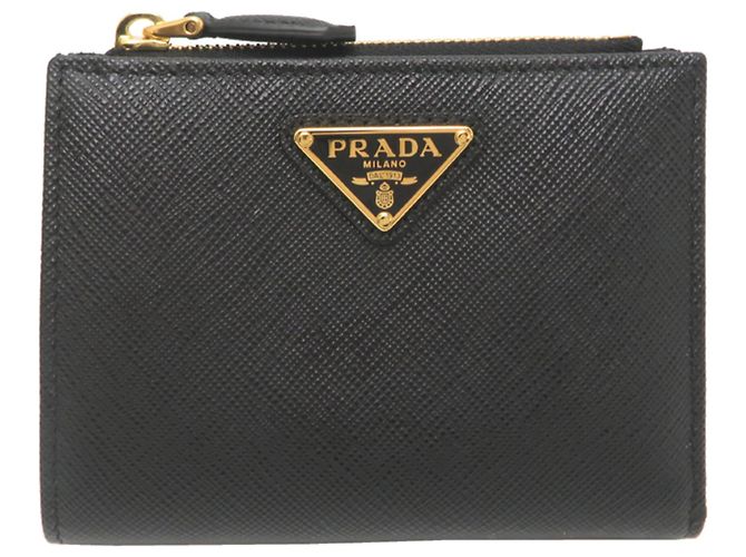 Saffiano Prada Women's Bi-fold Wallet Black