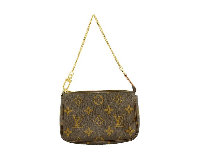 Louis Vuitton Monogram Mini Pochette Accessoires Castaño