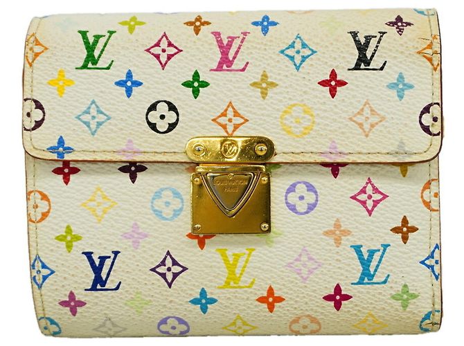 Portafoglio Tri-fold Louis Vuitton in Blanc Bianco