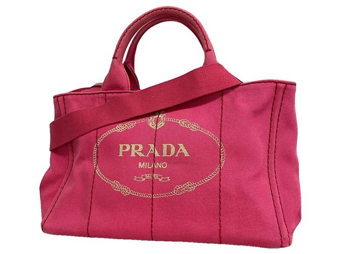 Prada Canapa Canvas Tote Bag Pink