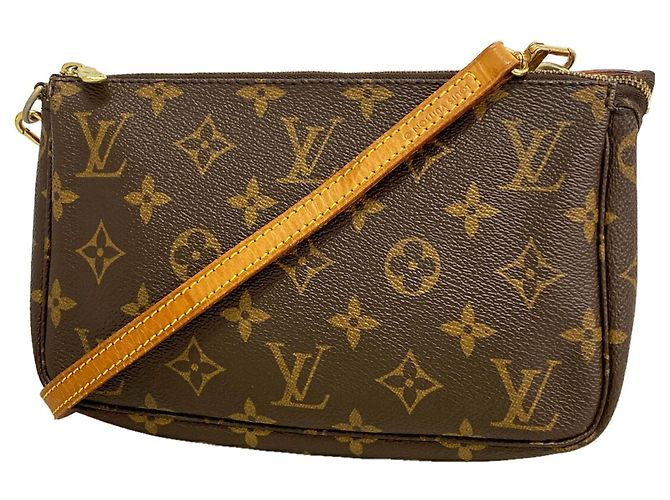 Bolso de hombro Louis Vuitton Monogram Pochette Accessoires Castaño
