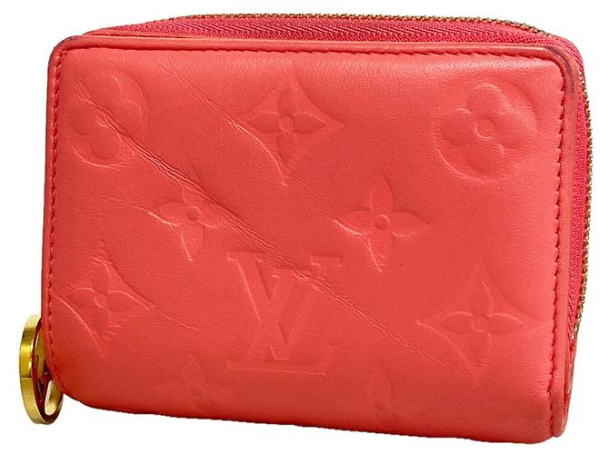 Louis Vuitton Monogram Embossed Portefeuille Lou Wallet Pink