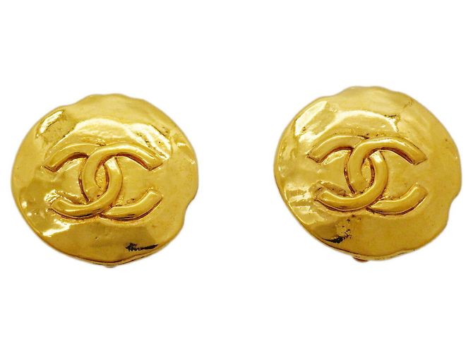 Boucles d'oreilles clips plaquées or Chanel Doré
