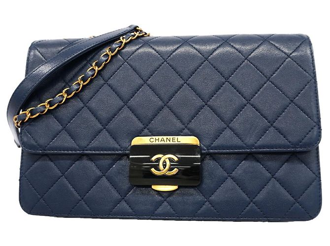 Borsa a tracolla Chanel Matelassé Blu navy