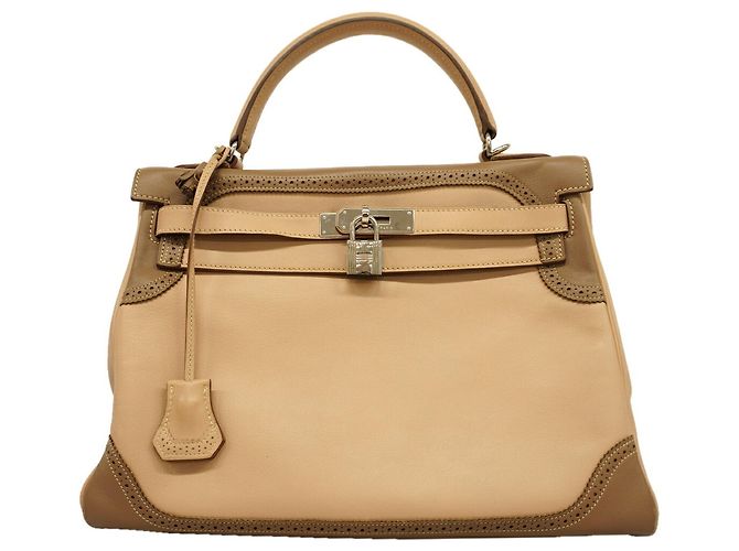Hermès Bolsa Hermes Kelly 32 em couro Swift Taupe