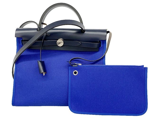 Hermès Borsa Hermes Herbag Zip PM Nero Blu