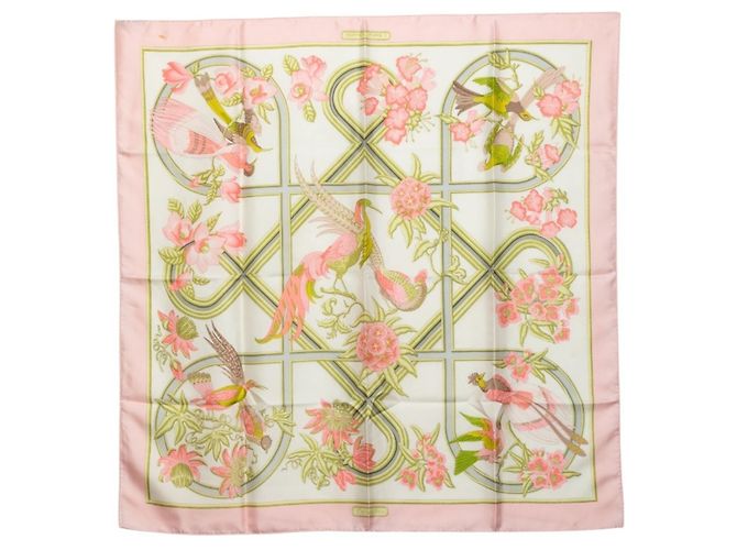 Hermès Lenço Hermes Carre 90 Caraibes Rosa