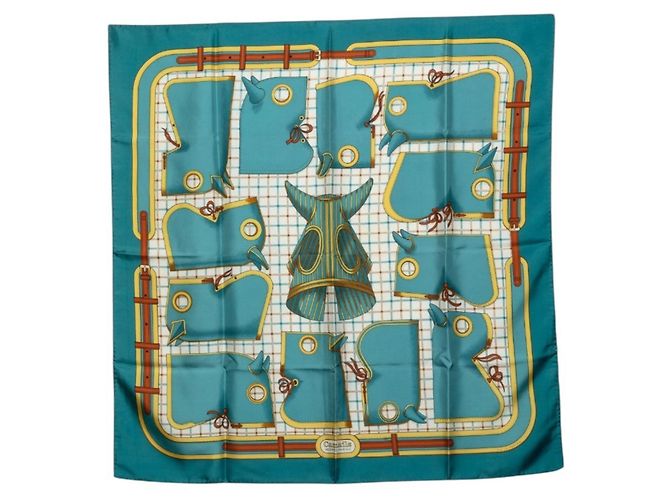 Hermès Foulard Hermes Carre 90 Camails Multicolore Verde