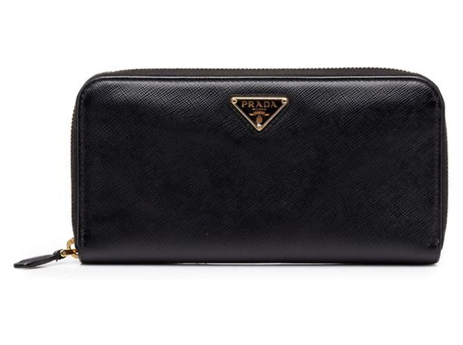 Prada Saffiano Long Wallet Black