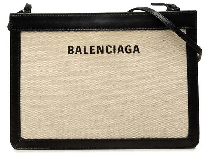 Balenciaga Pochette Crossbody Schultertasche Navy Schwarz Weiß