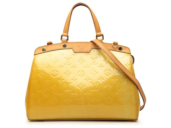 Louis Vuitton Yellow Monogram Vernis Brea MM Jaune