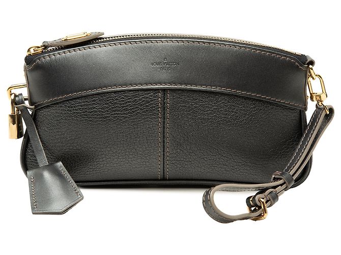 Louis Vuitton Lockit Clutch aus schwarzem Suhali-Leder