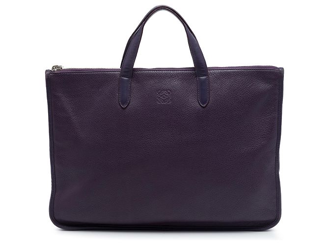 Pasta LOEWE Anagram Toledo em couro roxo
