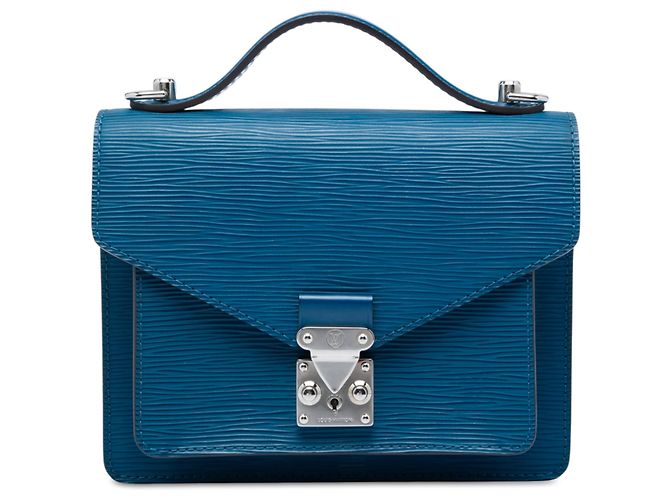 Louis Vuitton Blue Epi Monceau BB Blau