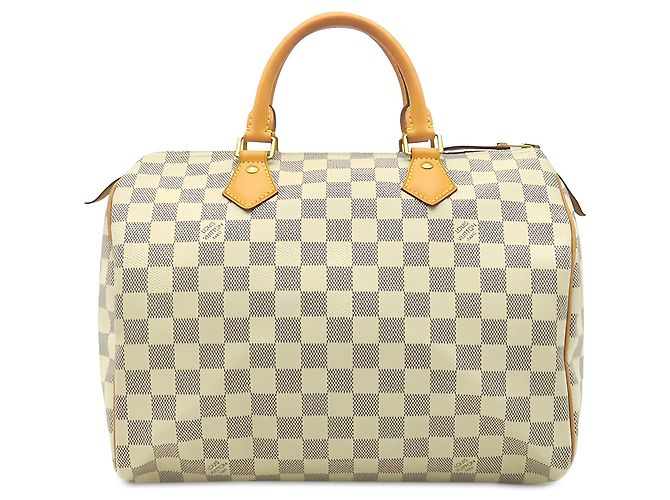 Louis Vuitton White Damier Azur Speedy 30 Blanc