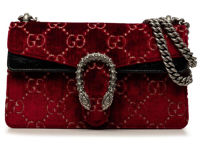 Gucci Borsa a Tracolla Dionysus in Velluto GG Rosso Medium