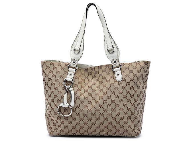 Gucci Beige GG Canvas Icon Bit Tote