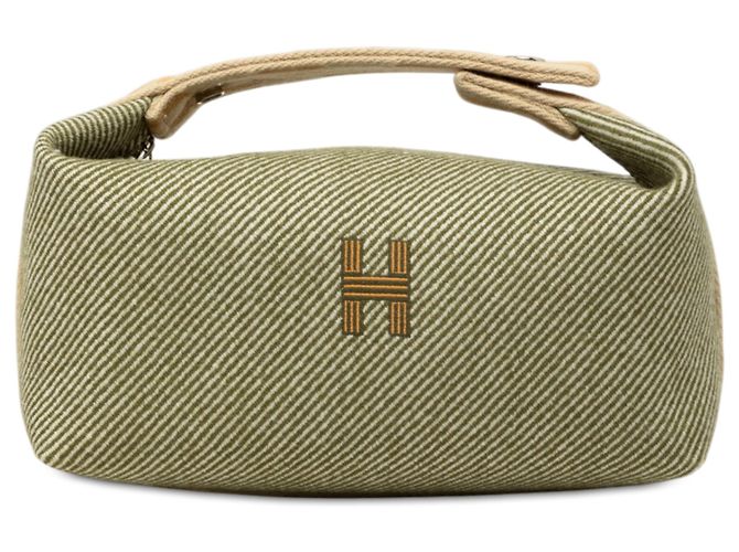 Hermès Green Small Wool Bride A Brac H Natte Case Grün