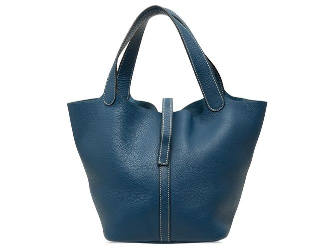 Hermès Blue Clemence Picotin 18 Blau