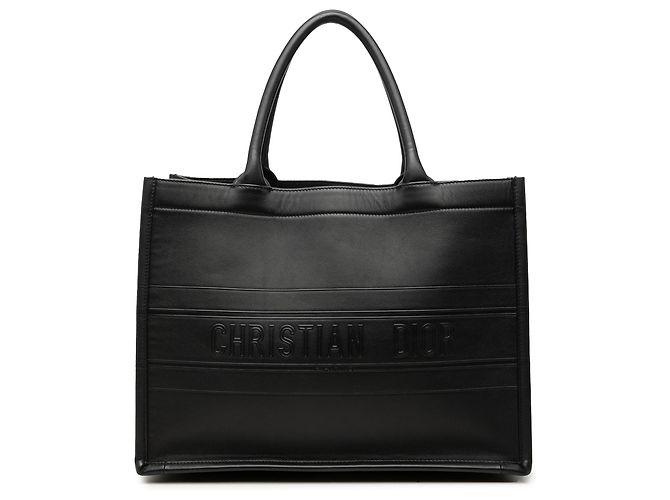 Dior Book Tote Medium en cuir embossé noir