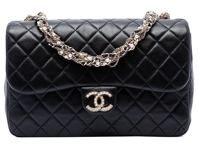 Chanel Black Medium Quilted Lambskin Westminster Pearl Flap Noir