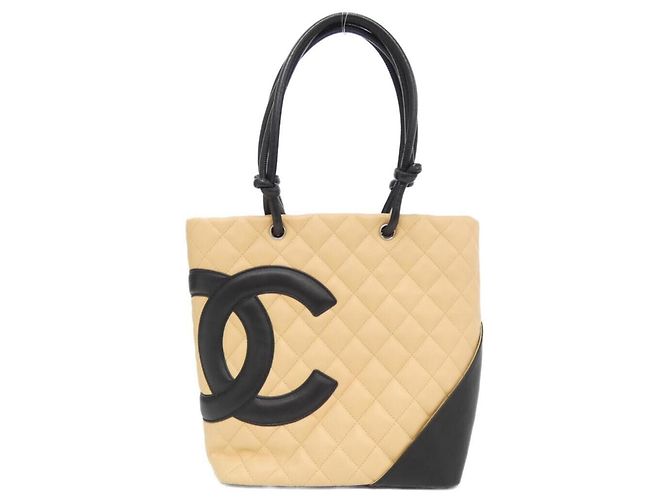 Bolsa Chanel Cambon Line 25167 Preto Bege
