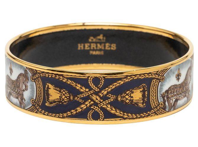Hermès Bracciale Hermes Enamel GM Cloisonné Multicolore D'oro