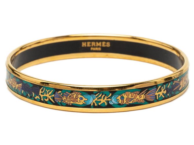 Hermès Bracelete Hermes Enamel PM Cloisonné Dourado