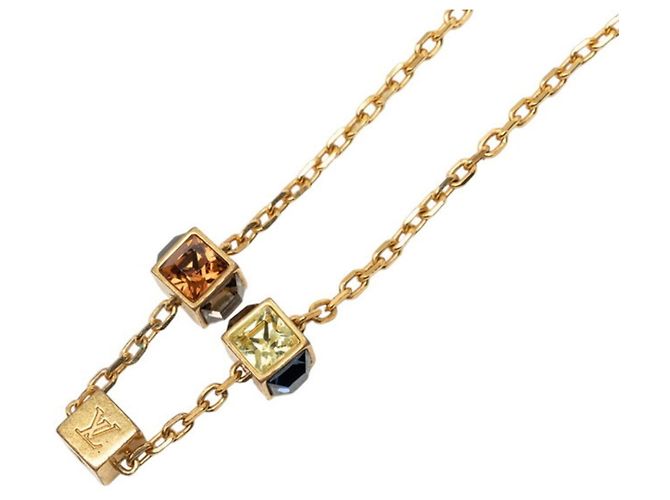 Colar com pingente de strass banhado a ouro Louis Vuitton