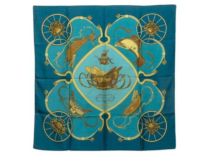 Hermès Lenço Hermes Carre 90 Springs Azul