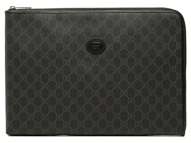 Pochette Gucci GG Supreme Second Bag Noir