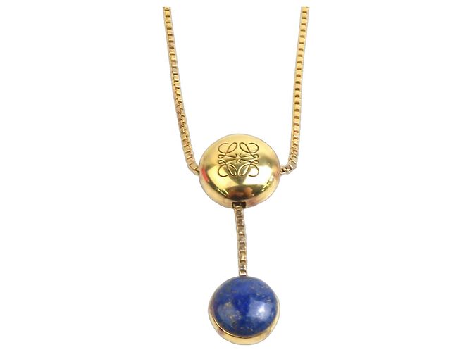 Colar Loewe azul e dourado